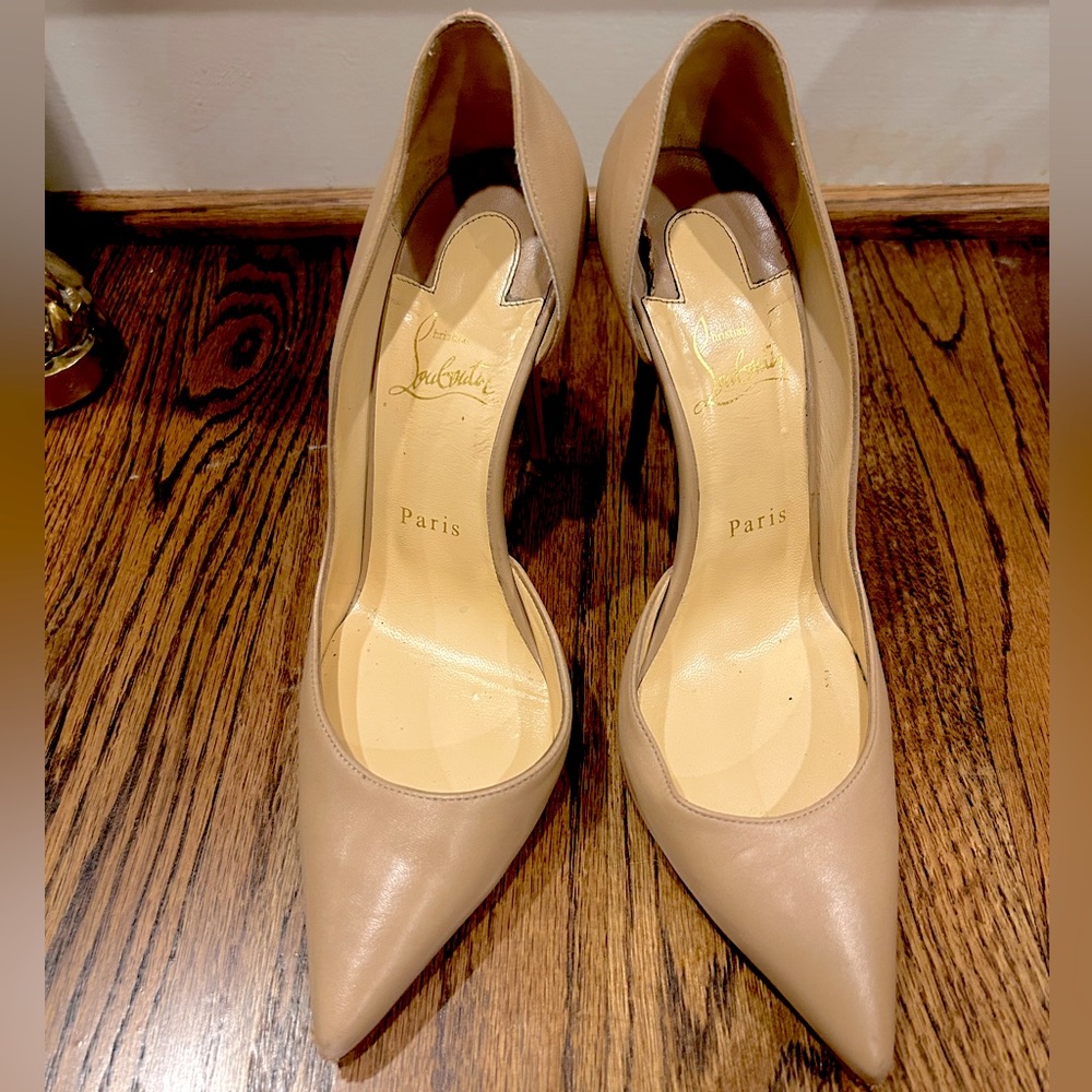 Christian Louboutin Iriza Leather Pumps Nude 38.5